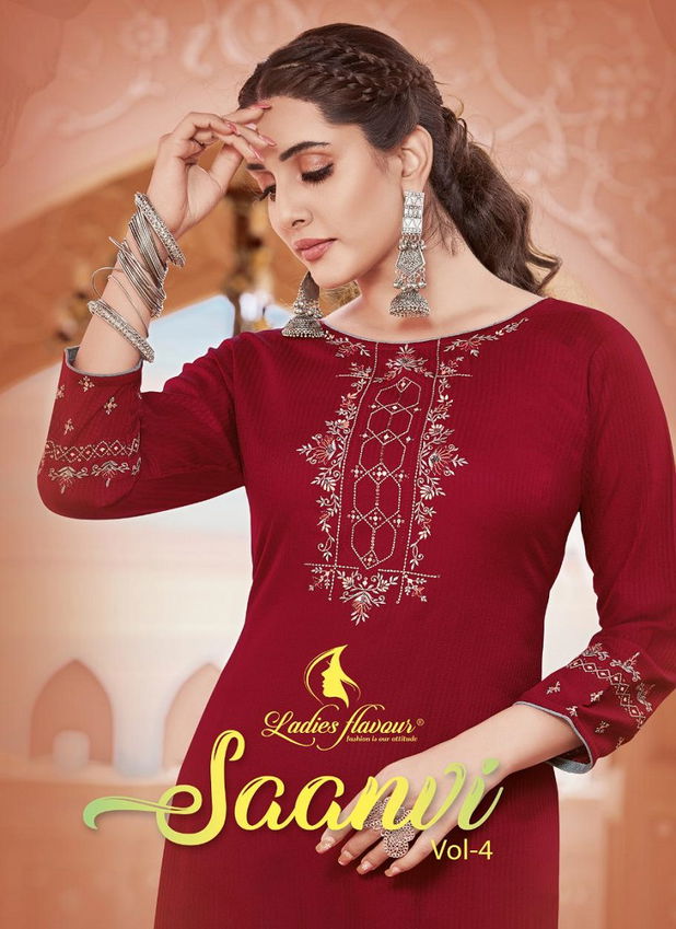 Ladies Flavour Saanvi 4 Exclusive Designer Kurti With Bottom Collection